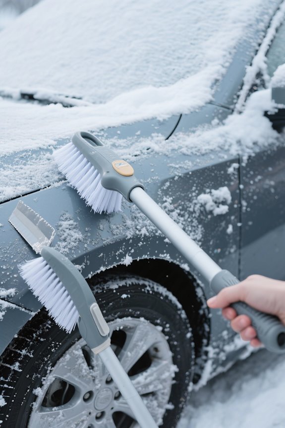 ergonomic snow brush features